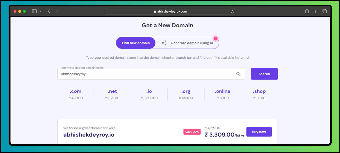 Domain Cost - Annual Renewal (₹1000year on average)