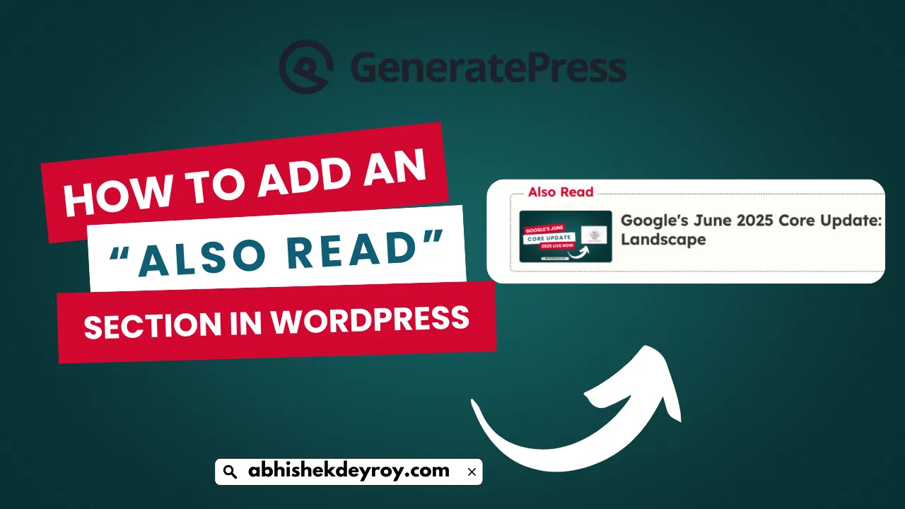 Add Also Read Option In Wordpress
