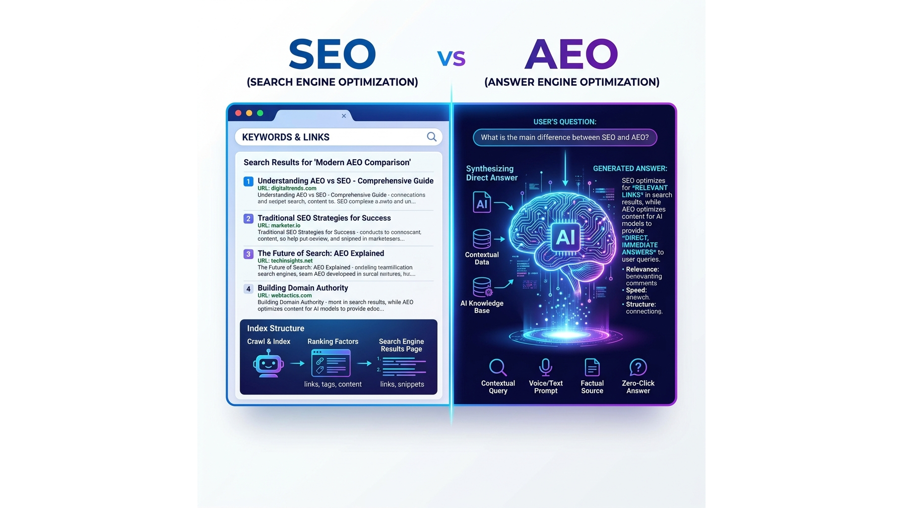 Comparison between AEO and SEO