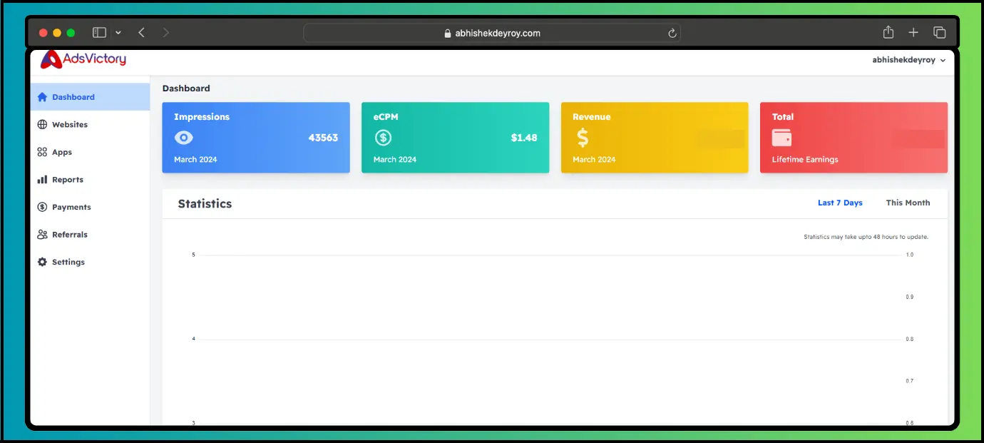 Minimalistic Adsvictory User Interface